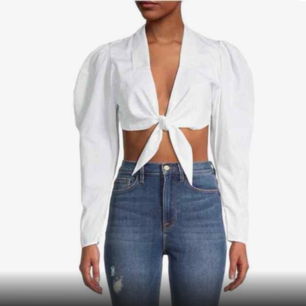 WeWoreWhat Bisou Crop Tie Top
